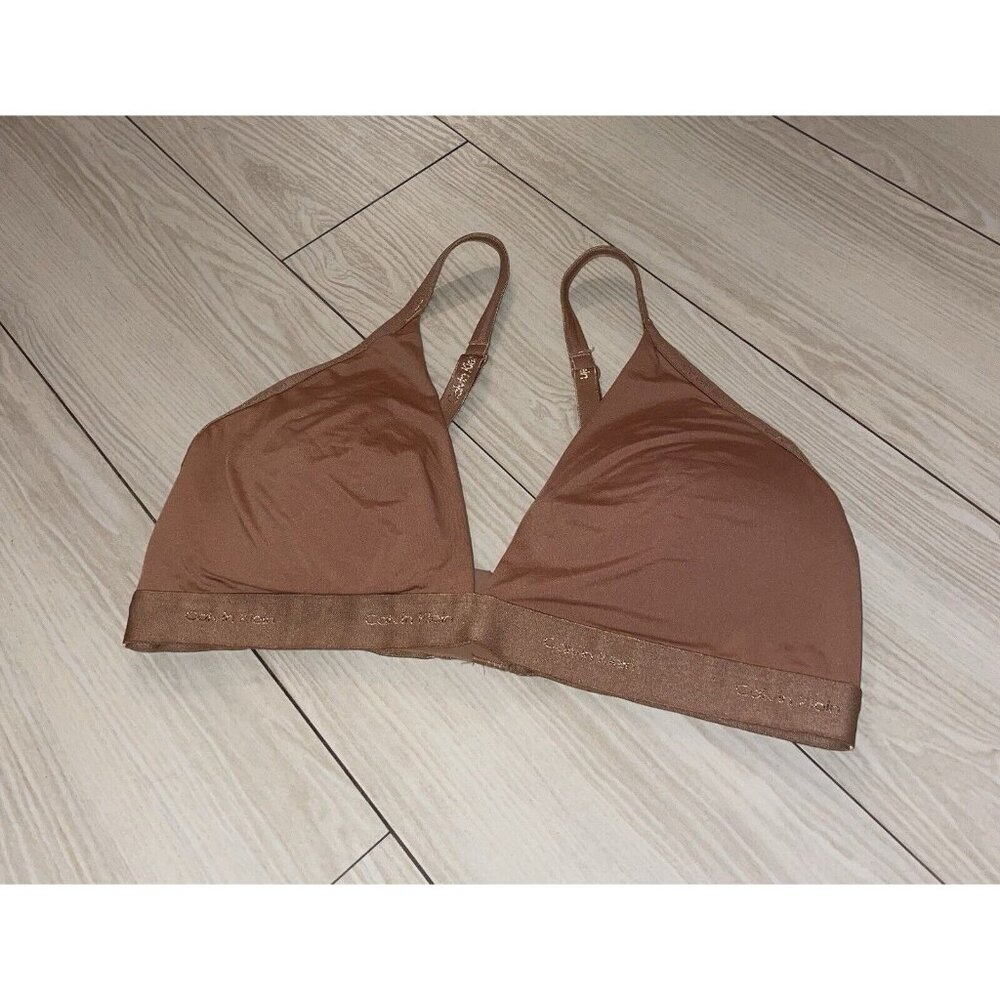 Calvin Klein QF6758 Form to Body Lightly Lined Bra WF Womens L Large Brown - Picture 1 of 7